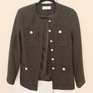 Mango black tweed blazer